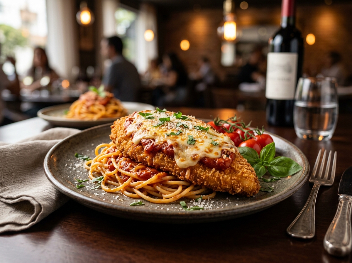 Frango à Parmegiana Crocante - receita de Frango à Parmegiana Crocante caseira pronta para servir