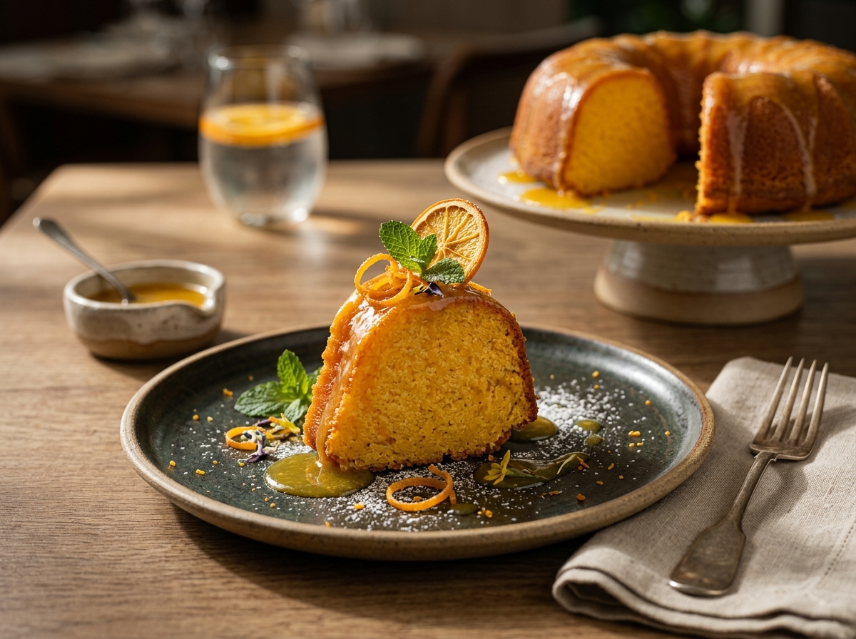 Bolo de Laranja com Calda Cítrica de Padaria - receita de Bolo de Laranja com Calda Cítrica de Padaria caseira pronta para servir
