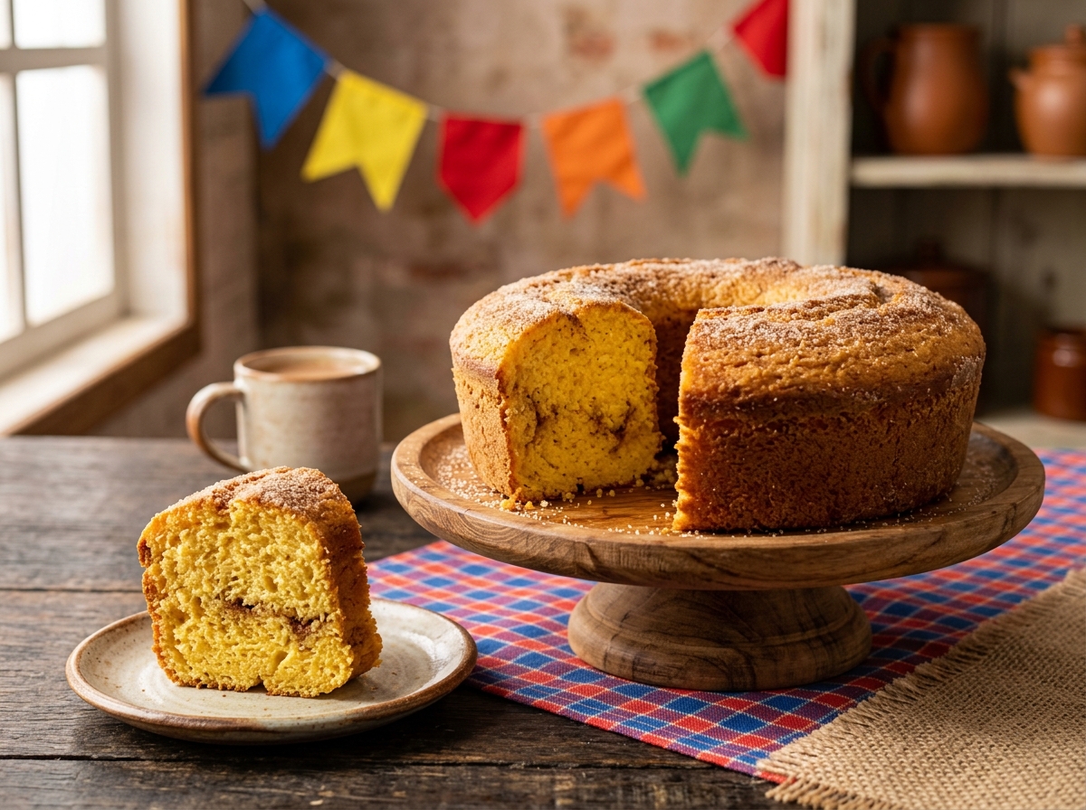 Bolo de Fubá Fofinho para Festa Junina