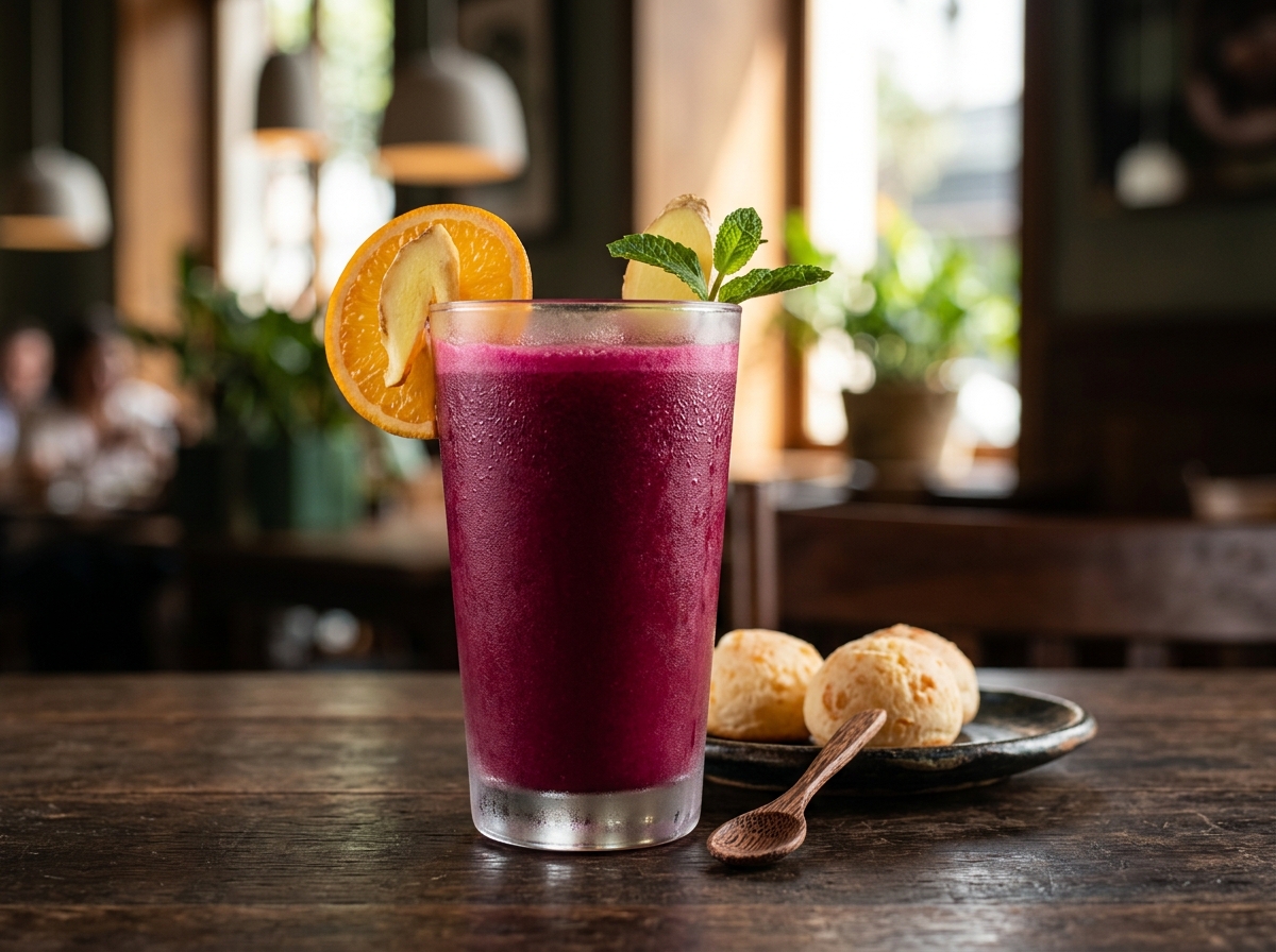 Suco de Beterraba com Laranja e Gengibre Gelado - receita de suco de beterraba com laranja e gengibre gelado caseira pronta para servir