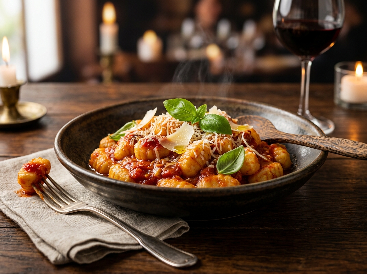 Nhoque de Batata com Molho Sugo - receita de Nhoque de Batata com Molho Sugo caseira pronta para servir