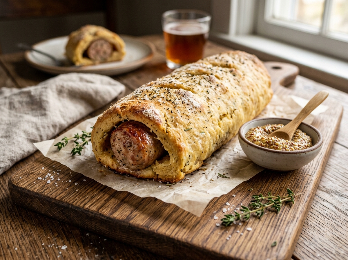 Enroladinho de Salsicha com Massa de Batata - receita de enroladinho de salsicha com massa de batata caseira pronta para servir