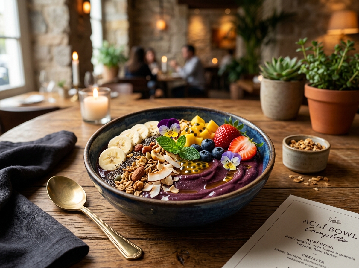 Açaí Bowl Completo com Frutas e Granola - receita de Açaí Bowl Completo com Frutas e Granola caseira pronta para servir