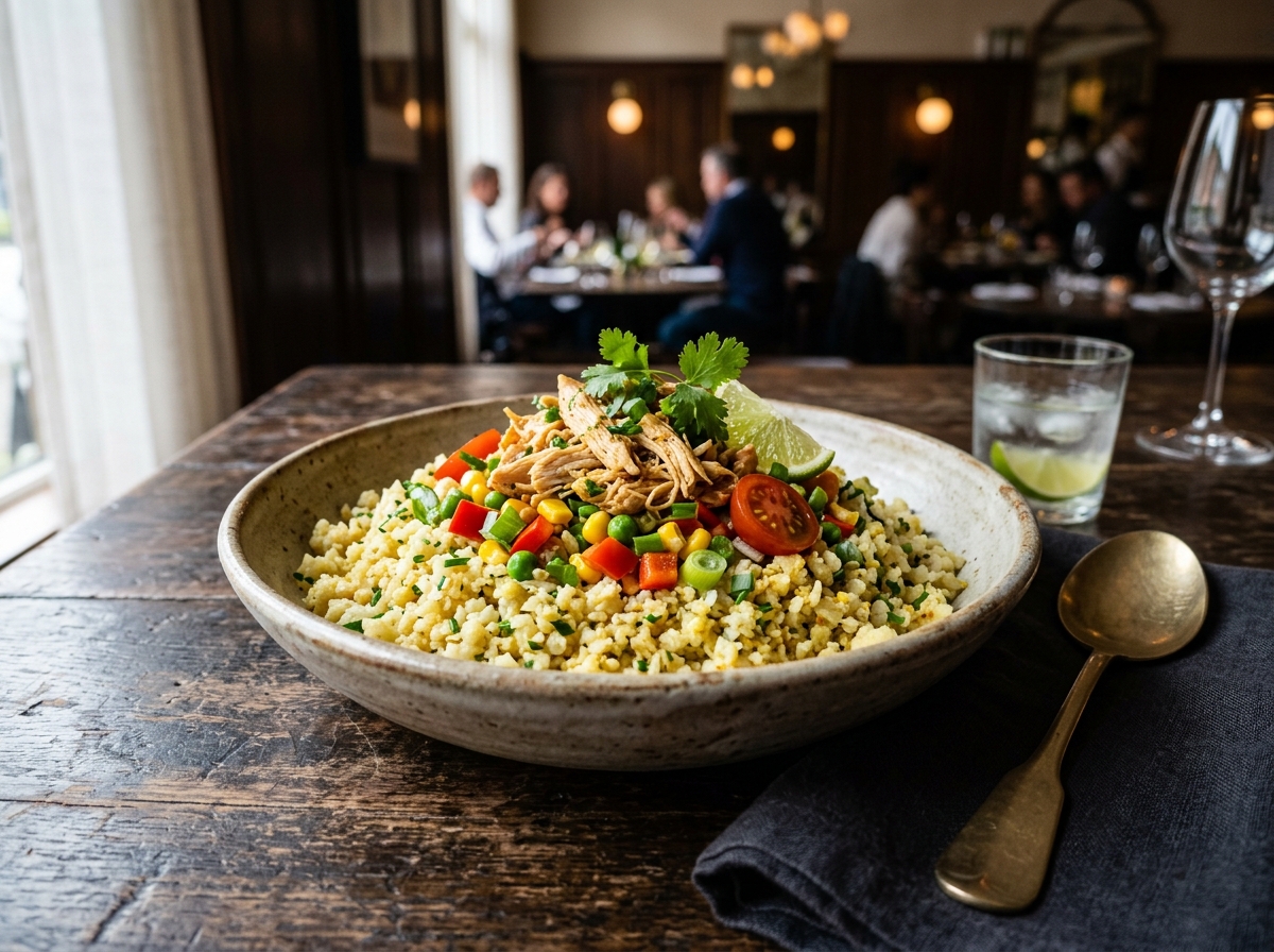 Arroz de Couve-flor Temperado para Dieta - receita de arroz de couve-flor temperado para dieta caseira pronta para servir