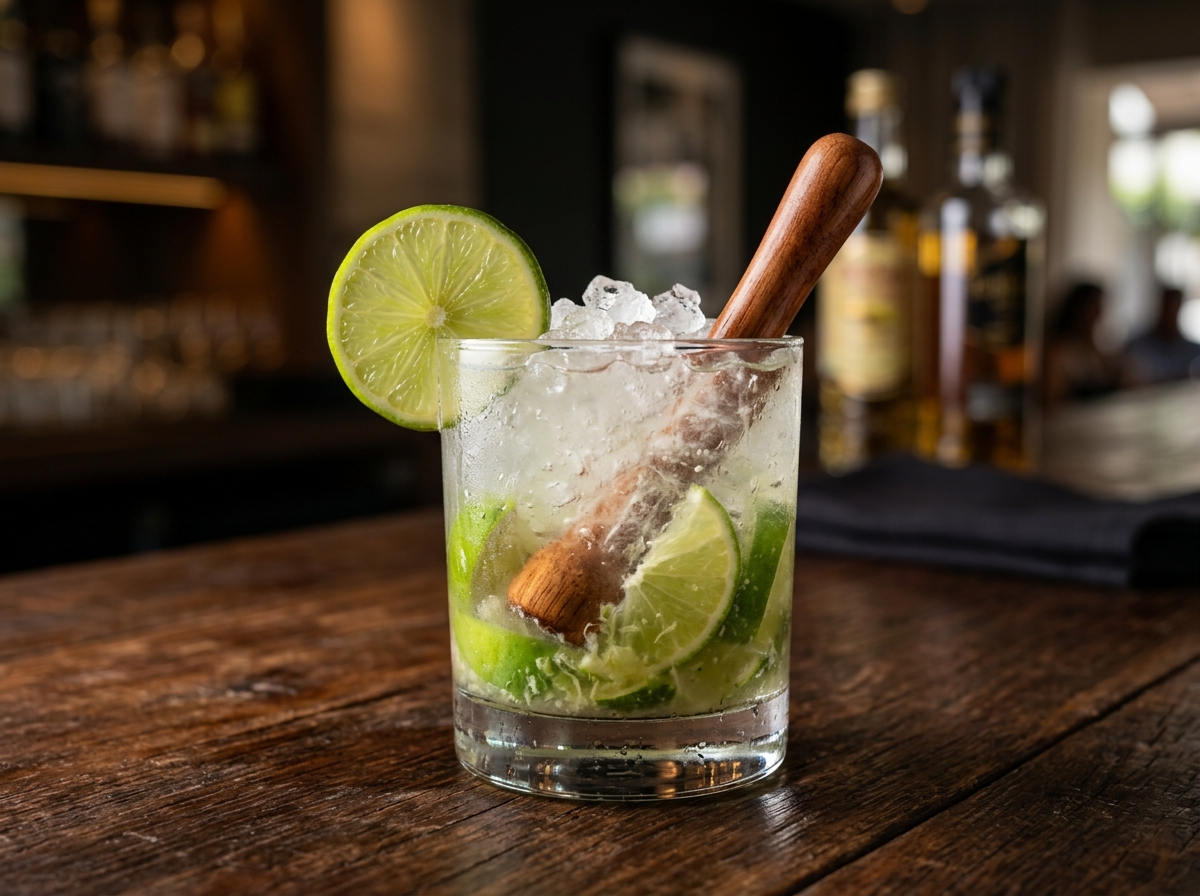 Caipirinha Clássica de Limão - receita de Caipirinha Clássica de Limão caseira pronta para servir