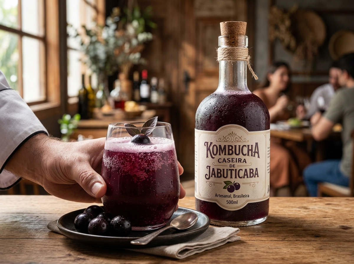 Kombucha Caseira de Jabuticaba - receita de kombucha caseira de jabuticaba caseira pronta para servir